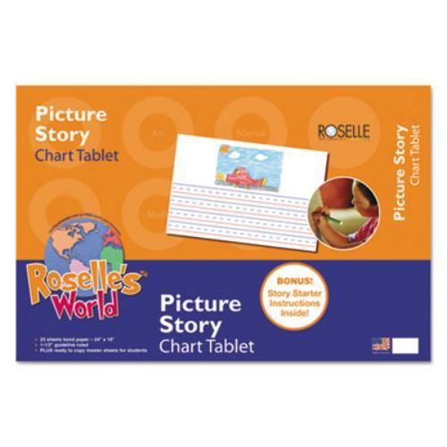 Roselle paper co 07426 picture story chart tablet, 24&#034; x 16&#034;, ruled pages, 20 for sale