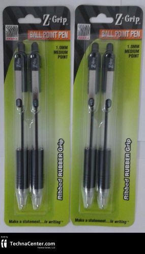 Zebra, Z-Grip Retractable Ball Point Pen, 1.0mm, Black, 2 Packs
