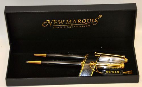 New Marquis Miller Pen / Pencil Set-Black, Silver &amp; Gold