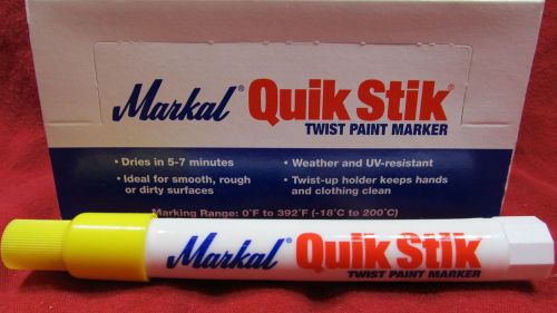 La-co_markal_quik stik_twist paint marker_61053_fast drying_yellow_lot of 4 for sale