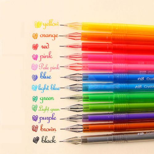 0.5mm Rollerball Gel Pens Fine Point 12-Pack Assorted Colors Stationery