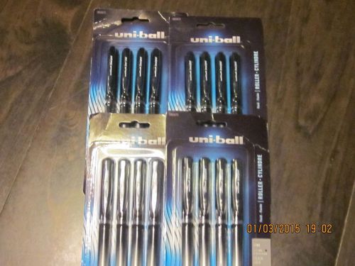 Bnip lot 4 uni-ball insight rollerball pens 0.7mm fine black free- flowing 16ct. for sale