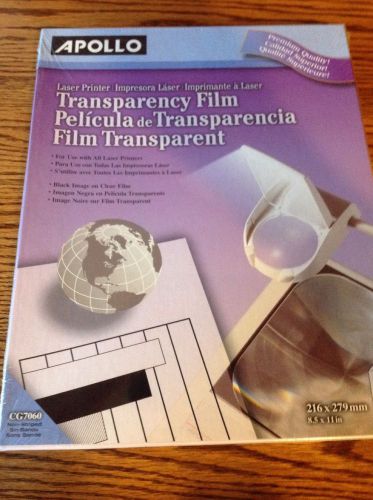NEW Apollo Laser Printer Transparency Film - 50pk