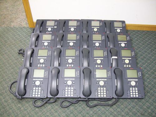 Lot of 16 Avaya 9630 VoIP Phone w/Handsets, cords and stands