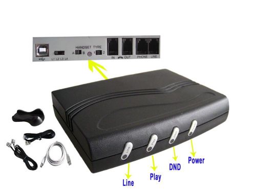 PC 1 Port USB Telephone Recorder with voicemail Voice Message Answering Machine