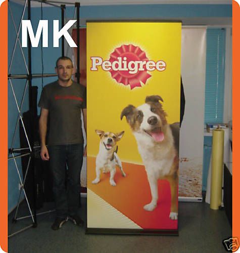 Black base luxury retractable banner stand pop-up display 33*84&#034; + free print for sale