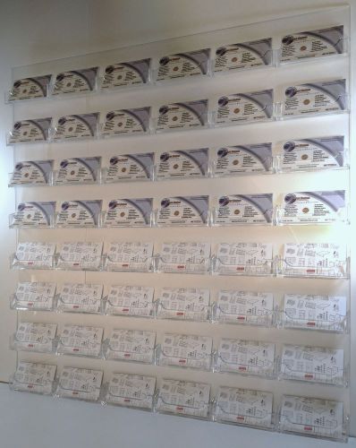Brand New clear acrylic wall mount business card display with 48 pockets