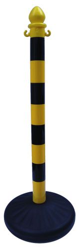 Long span heavy duty plastic stanchions black/yellow for sale