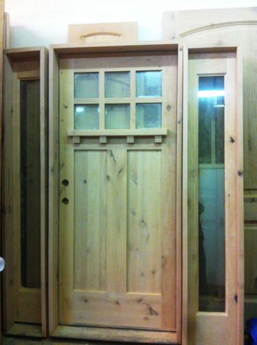 Wooden 36&#034; Craftsman Door With Full Sidelights Knotty Alder Front Door