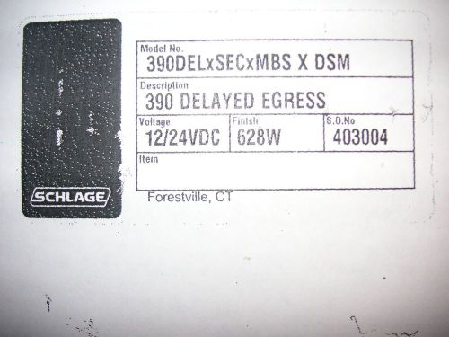 Schlage Locknetics Magnetic Lock Delayed Egress, Model 390DELxSEC x MBS x DSM