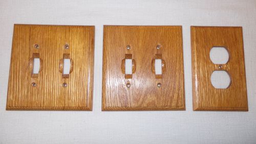 Lot of 3 Traditional Oak Wood Wall Plates