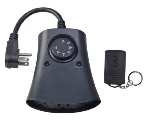 New! woods 59746 outdoor 24-hr photoelectric timer with remote control, 3-outlet for sale