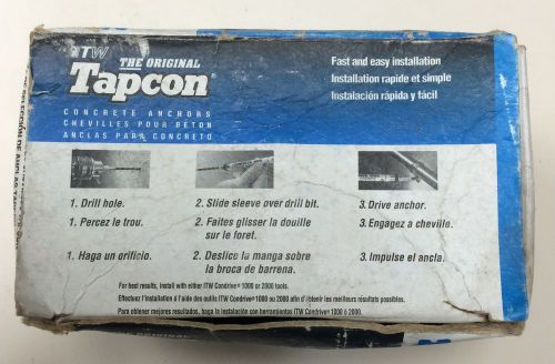 TAPCON CONCRETE ANCHORS 3157407, 1/4 X 2 1/4, BOX OF 100 FREE SHIPPING