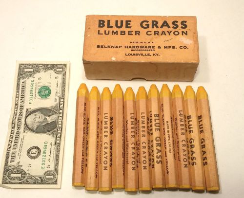 Blue grass lumber crayon wooden vintage box belknap hardware for sale