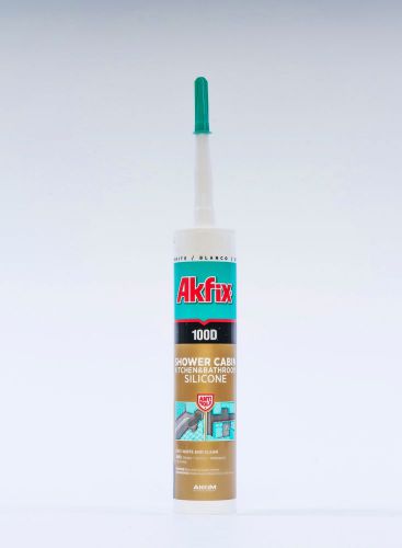 2-pack akfix 100d  rtv 100%  kitchen bathroom silicone sealant 10.5 oz - white for sale