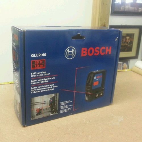 New bosch gll2-40 self leveling cross-line laser magnetic bracket up to 30 ft for sale