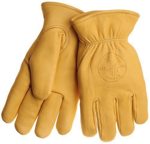 Klein Tools 40018 Deerskin Work Gloves, Lined, X-Large New