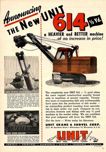 1950 intro ad for the NEW UNIT Model 614, nice full-page color