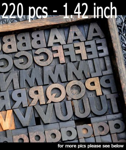 letterpress wood printing blocks 220 pcs 1.42&#034; tall alphabet type woodtype ABC