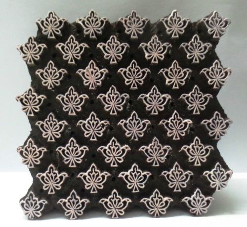 INDIAN WOOD HAND CARVED TEXTILE PRINTING FABRIC BLOCK STAMP DESIGN HOT 134