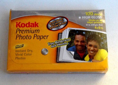 KODAK 4 X 6&#034; Instant Dry Gloss Inljet Photo Paper - 100 Sheets - Unopened