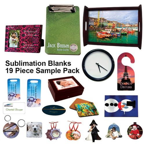 Unisub Sublimation Blanks Sample Package - 19 Items - for Heat Press Transfer