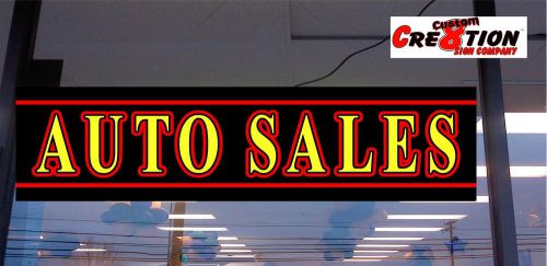 Led light box sign- auto sales -46&#034;x12&#034; lightup window sign- neon/banner altern for sale