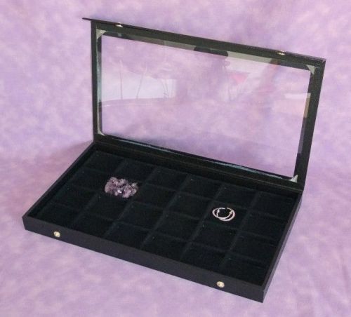 24 COMPARTMENT MULTIPURPOSE CLEAR TOP JEWELRY DISPLAY CASE