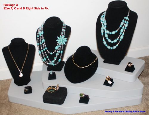 Jewelry vendor showcase display form riser risen platforms leatherette nickel pa for sale