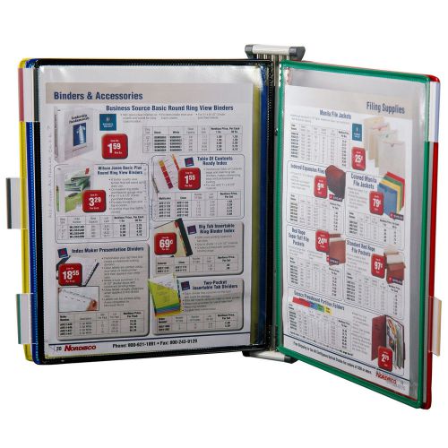 Tarifold W290, Wall Mounted 5 Pocket Reference Rack, Holds 10 8.5 x 11&#034; Sheets