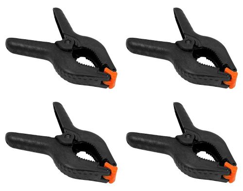 New 4 Piece 4&#034; Plastic Spring Loaded Clamps Clips For Woodwork Hobbies Fabric