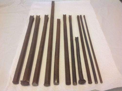 11 Antique MASONRY STAR DRILL BITS VARIOUS SIZES from 1/4&#034; TO 3/4&#034; Concrete Tool