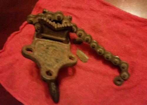 VINTAGE RARE VULCAN NO. 1 PIPE CHAIN VISE TABLE BENCH MOUNT MADE IN USA
