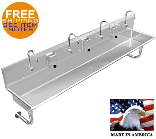 HAND SINK 4 USERS  MULTISTATION 96&#034; WASH UP HANDS FREE WITH ELECTRONIC FAUCET