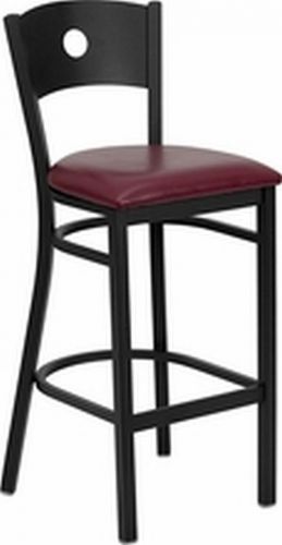 NEW METAL DESIGNER RESTAURANT BARSTOOLS BURGUNDY VINYL SEAT*LOT OF 10 BARSTOOLS*