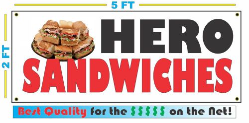 Full Color HERO SANDWICHES BANNER Sign NEW XL Larger Size Best Quality for the $