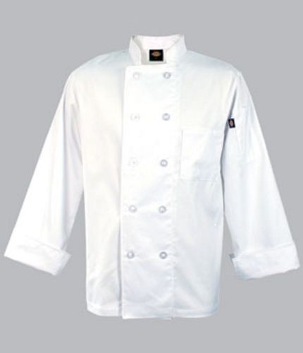 DC122 PAOLO DICKIES CLASSIC CHEF COAT WHITE OR BLACK  ALL SIZES SMALL-5XL