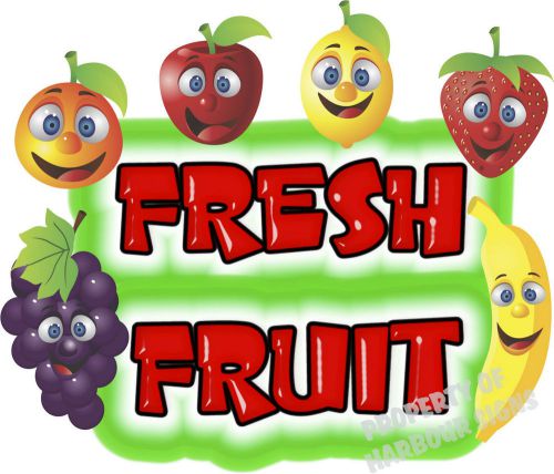 Fresh Fruit Decal 14&#034; Market Concession Cart Food Truck Vinyl Menu Sign Sticker