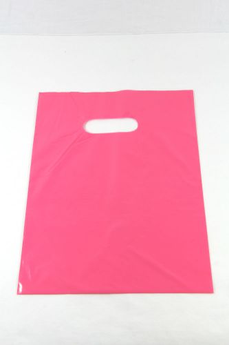 200 15&#034; x 18 x 4&#034; NEW PINK GLOSSY Low-Density Premium Plastic Merchandise Bags
