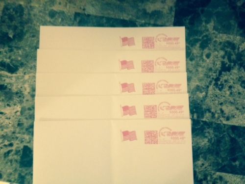 5 #10 Self Stamp(.49cent)Lift and Press Security Envelopes
