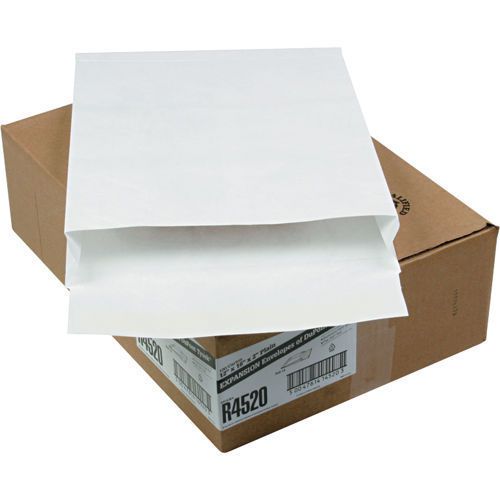 New Quality Park R4520 Tyvek Expansion Envelopes 12&#034; x 16&#034; x 2&#034; White Box of 100