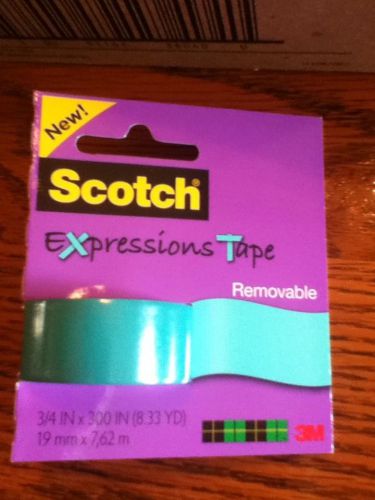 3M Scotch Expressions Tape Removable Teal 6 pack lot NEW sport craft scrapbook