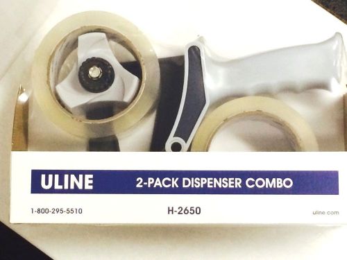 NEW [LOT of 2] ULINE H-2650 - 2 Pack Tape Dispenser Combo H-157 S-14564 Starter