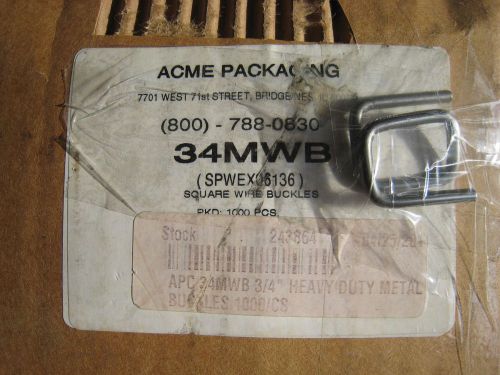 3/4&#034;  HEAVY Wire Buckles for Plastic strapping Box-1,000  US MADE ACME #  34MBW