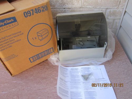 Brand new kimberly  clark hands free roll towel dispenser  transparent grey/key for sale