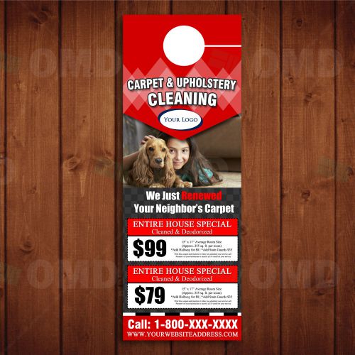 Carpet Cleaning Door Hanger - Ready In 3hrs - Upholstery Marketing Coupons