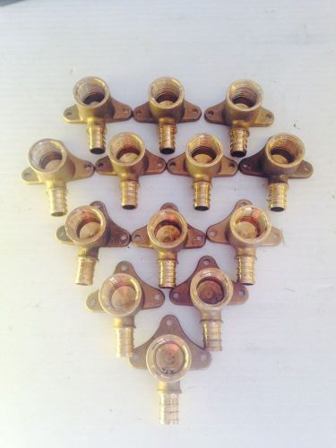 (lot of 13)-1/2&#034; pex x 1/2&#034; female threaded drop ear elbow - brass crimp fitting for sale