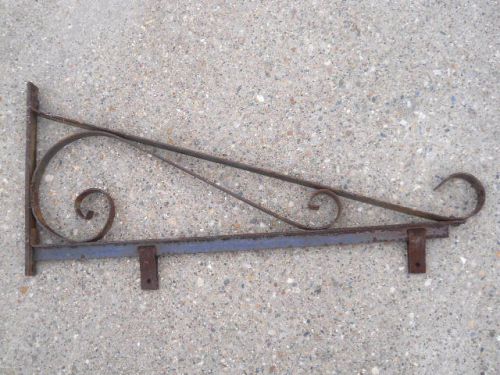 Vintage Wrought Iron Sign Holder-Rustic-29&#034; long