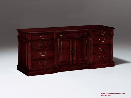 Executive storage credenza with cabinet cherry and walnut wood office furniture for sale