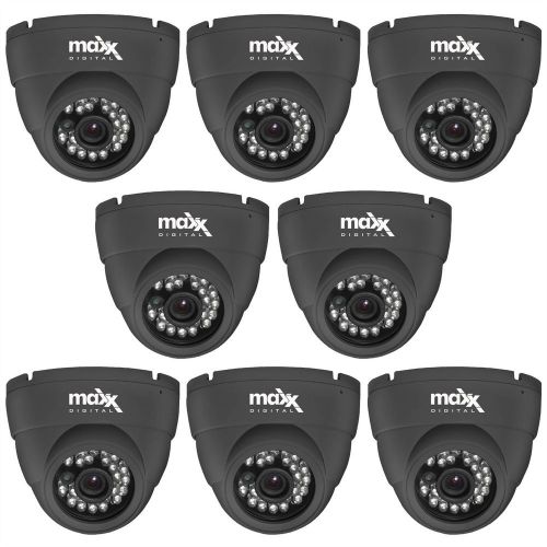 8 pack 800tvl ir night vision bnc cctv security surveillance dome camera grey for sale